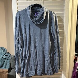 Seraphine Sky Blue Roll Neck Maternity & Nursing Top Size Medium
